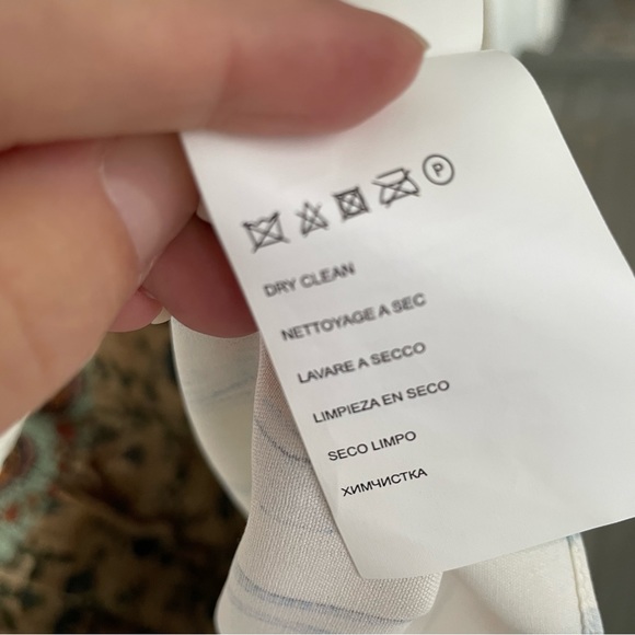 Club Monaco Lynix Seashell Print Summer White Silk Skirt Size 4 - Picture 13 of 13